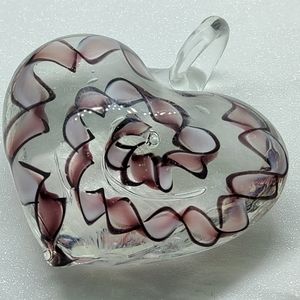 Vintage Glass Heart Pendant